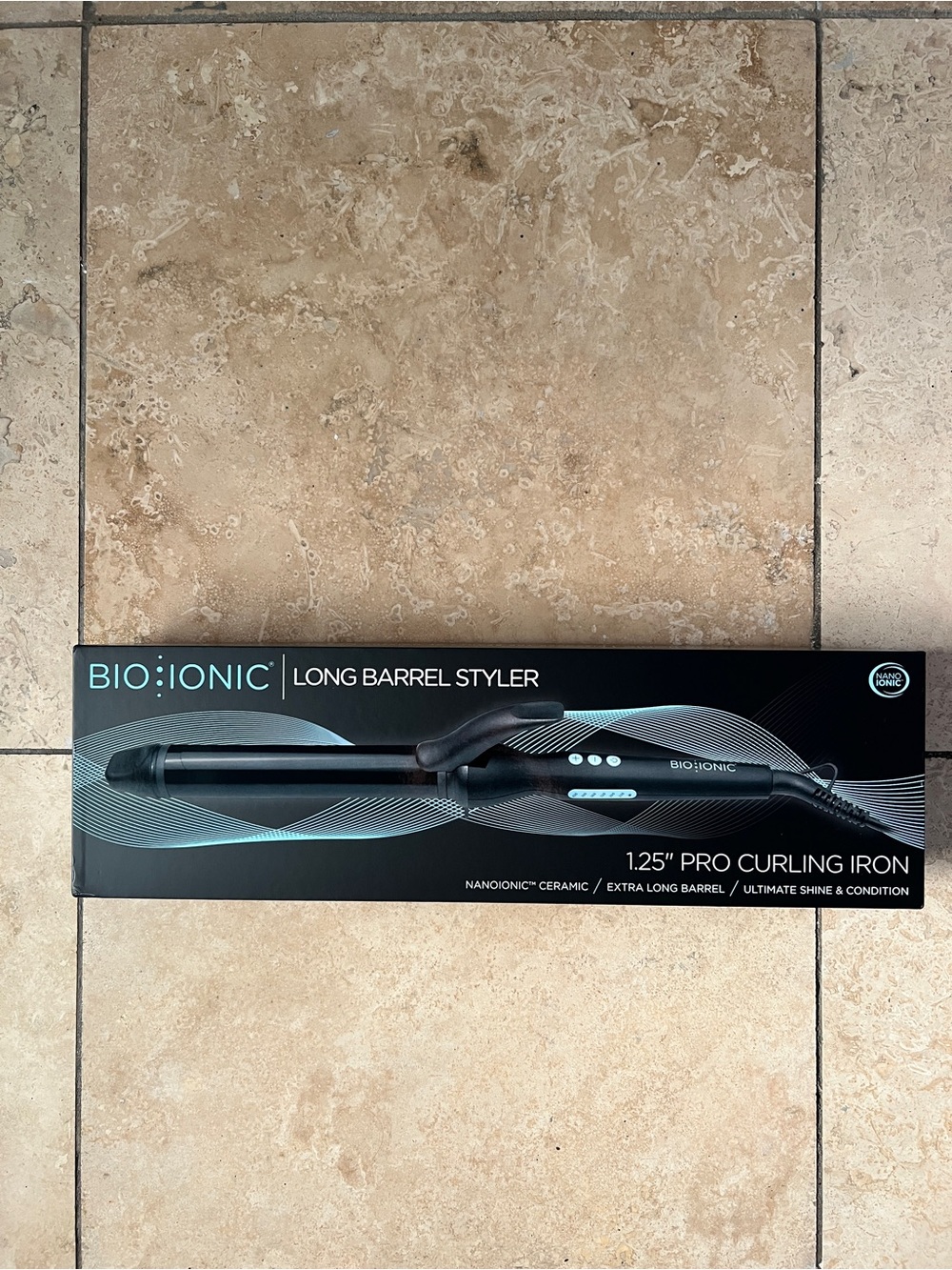 Bio Ionic 1.25" Pro Long Barrel Styler Curling Iron - Black NEW NEVER USED